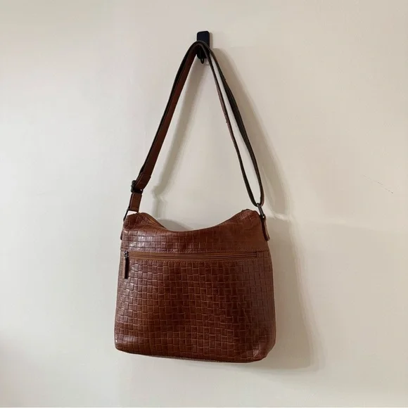 Jack Georges basketweave Leather Shoulder Bag - Picture 5 of 9